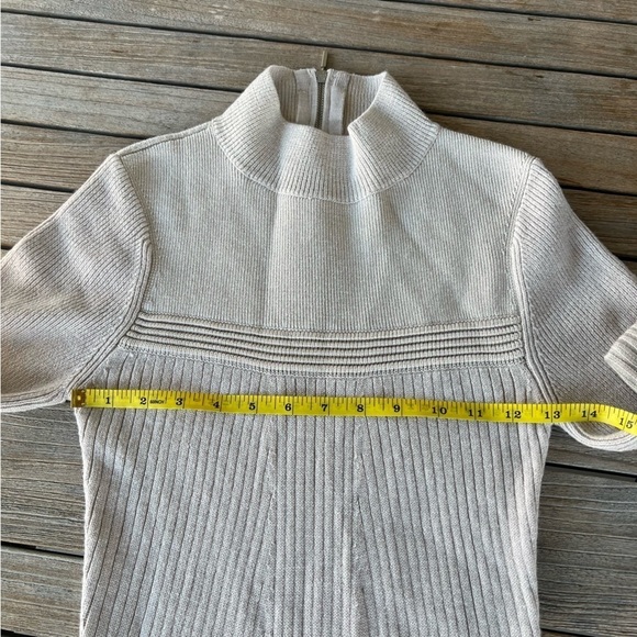 Reiss Zoe Ribbed Knit Sweater Dress Wool Blend Oatmeal NWOT - Picture 13 of 16